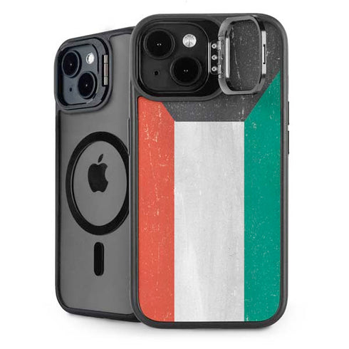 Kuwait Flag Distressed iPhone 14 Plus Kickstand Case